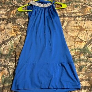 Source Unknown Royal Blue Backless Choker Dress